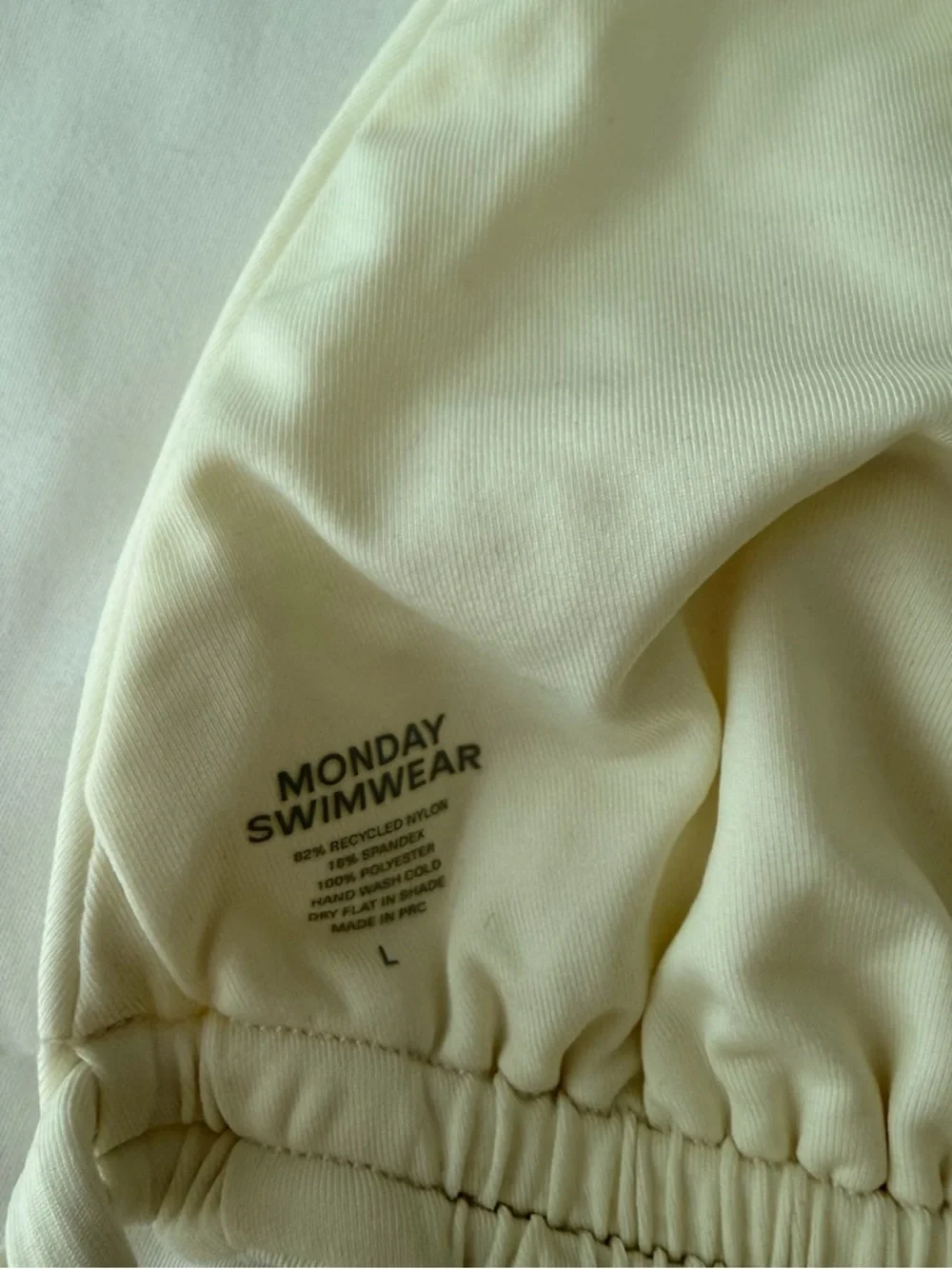 Monday Swimwear Cream Triangle Tie-Side Bikini - Picture 6 of 8